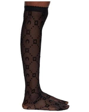 Marine Serre Moonogram-Mesh Socks - Brown