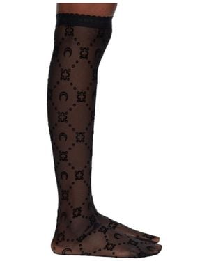 Marine Serre Moonogram-Mesh Socks - Brown