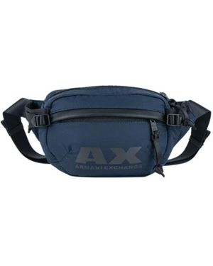ARMANI EXCHANGE Zippered Waist Bag - Blue