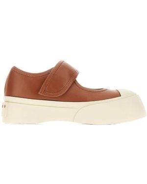 Marni Glued Round Head And Low Top Casual Shoes - Brown