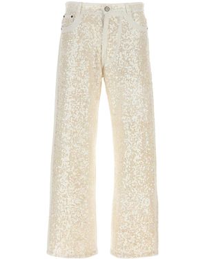 P.A.R.O.S.H. Sequin Embellished Jeans - Natural