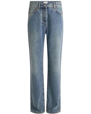 Balmain Straight-Leg Faded Denim Jeans - Blue