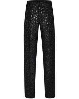 Versace Leopard Print Casual Pants - Black
