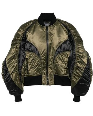 Mugler Satin Bomber Jacket - Green