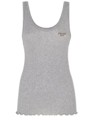 Fendi Jersey Top - Grey