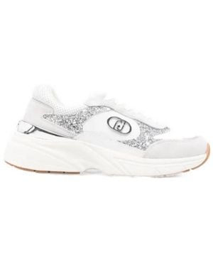Liu Jo Lj01 Glitter Logo-Plaque Sneakers - White