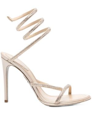Rene Caovilla Cleo Crystal-Embellished Sandals - Metallic