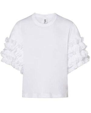 Comme des Garçons Ruffled Cotton T-Shirt - White