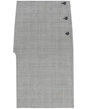 Courreges Oblique Prince Of Wales Midi Skirt - Grey