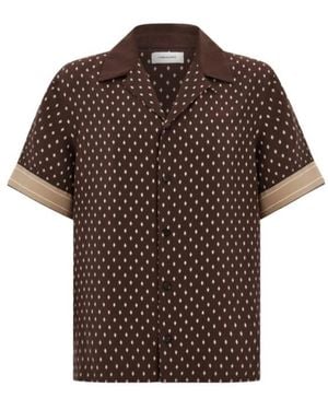 Ferragamo Ferragamo Habotai Short Sleeved Shirt - Brown