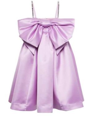 Nina Ricci Bow-Detail Duchesse Satin Minidress - Purple