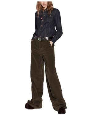 DSquared² Baggy Cut Corduroy Trousers - Black