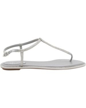 Rene Caovilla René Caovilla Diana Embellished Thong Sandals - Metallic