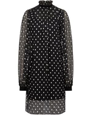 Nina Ricci Polka-Dot Ruffled Mini Dress - Black