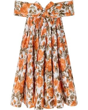 Chloé Printed Mini Babydoll Dress - Orange