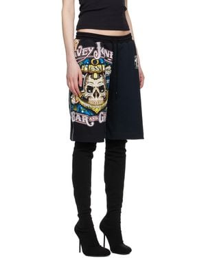 Marine Serre Plain Jersey Printed Shorts - Black