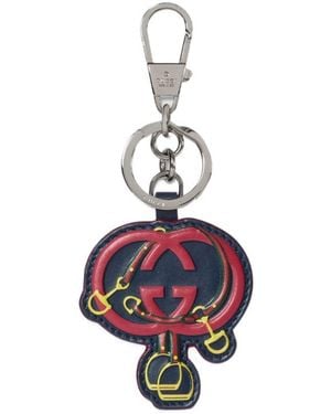 Gucci Keychain With Interlocking G - White