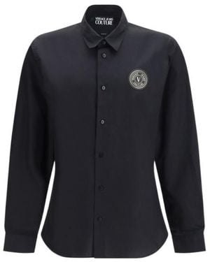 Versace Jeans Couture Emblem Logo Patch Shirt - Blue