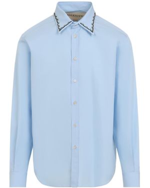 Valentino Button-Up Long-Sleeved Shirt - Blue