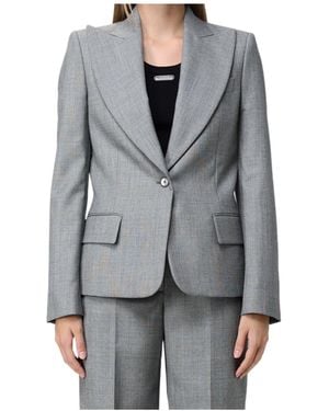 McQueen Long-Sleeve Suit Jacket - Gray