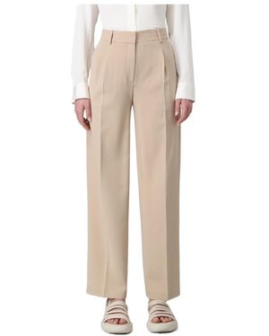 Theory Straight-Leg Pleated Trousers - Natural