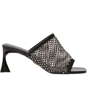 Stella McCartney Crystal Mesh Mules - Black