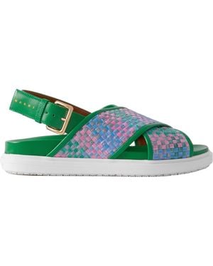 Marni Round Head Flat-Soled Sandals - Brown
