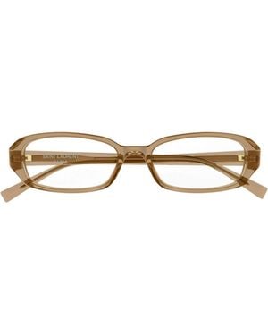 Saint Laurent Eyewear Erin Oval Frame Glasses - Metallic