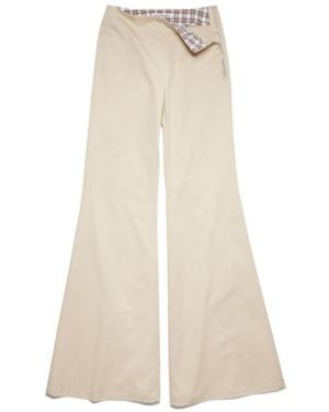 Acne Studios Flared Stretch-Cotton Trousers - White