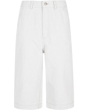 Soeur Waistband Jeans Shorts - White