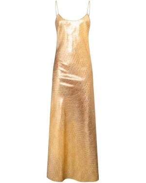 Roberto Cavalli Cowl-Back Maxi Dress - Metallic