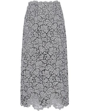 Ermanno Scervino Lace Midi Skirt - Gray