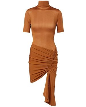 Christopher Esber Fusion Ruched Minidress - Brown
