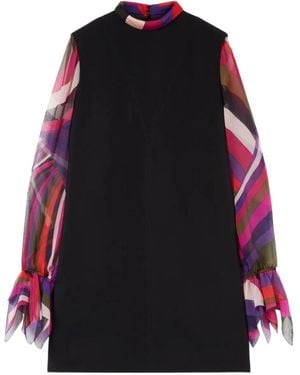 PUCCI Printed Sleeve Heavy Cady Sheath Dress Clothing - Black