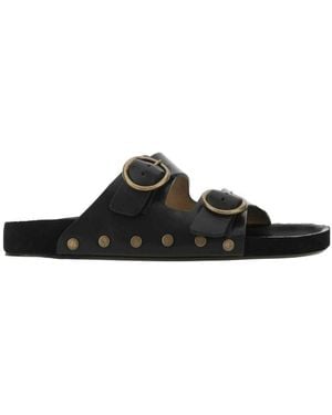 Isabel Marant Stud-Embellished Buckled Sandals - Black