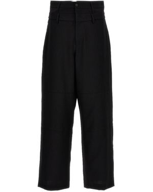 Ambush Double Belted Virgin-Wool Pants - Black