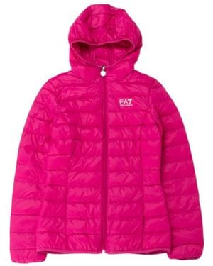 EA7 Logo Quilted Down Jacket - Pink