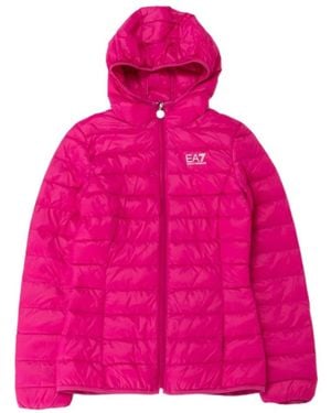 EA7 Logo Quilted Down Jacket - Pink