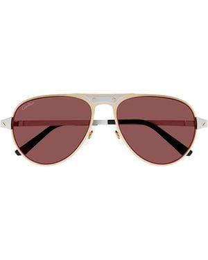 Cartier Pilot Frame Sunglasses - Pink