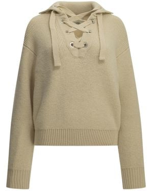 Isabel Marant Ydalia Lace-Up Front Jumper - Natural