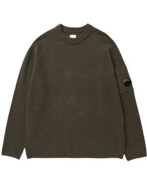 C.P. Company Lens-Detail Raglan-Sleeve Jumper - Green