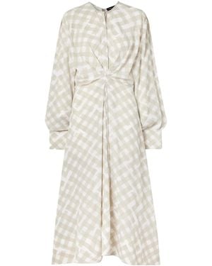 Proenza Schouler Keria Pleated Plaid Dress - White