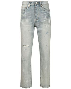 Purple Brand P011 Slash-Paint Jeans - Grey