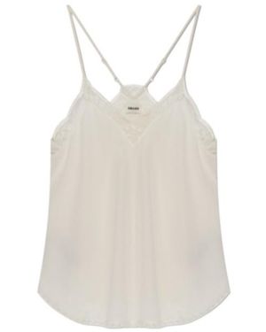 Zadig & Voltaire Christy V-Neck Lace Top - Natural