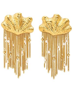 Chloé The Chloé Shells Fringed Drop Earrings - Metallic