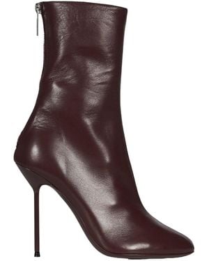 Paris Texas Stiletto-Heel Zip-Fastening Ankle Boots - Brown