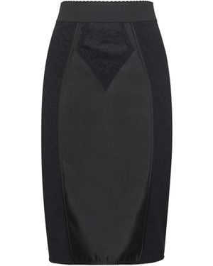 Dolce & Gabbana Lace Panelled Midi Skirt - Black