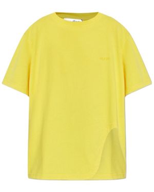 The Attico The Logo Embroidered Oversized Jersey T-Shirt - Yellow