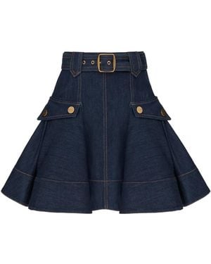 Zimmermann Denim Skirt With Belt Loop - Blue