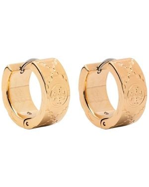 Tory Burch T Monogram Small Hoop Earrings - Metallic